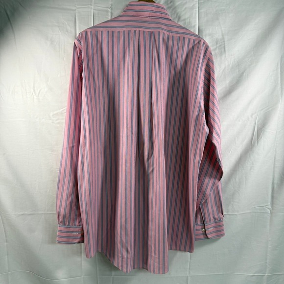Brooks Brothers Pink Striped Dress Shirt Non-Iron Traditional‎ Fit 15 1/2-34 - Picture 3 of 5